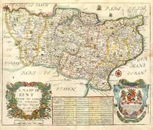 Map of Kent by Bloome 1673